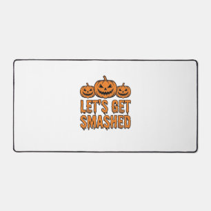 Funny Halloween Let’s Get Smashed Pumpkin Desk Mat