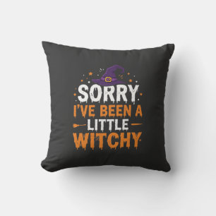 Funny Halloween Little Witchy Quote Design Cushion
