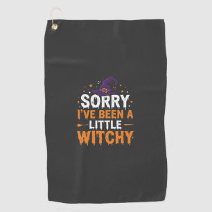 Funny Halloween Little Witchy Quote Design Golf Towel