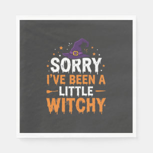 Funny Halloween Little Witchy Quote Design Napkin