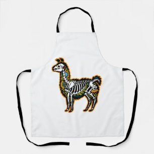 Funny Halloween Llama Skeleton Graphic - Apron