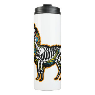 Funny Halloween Llama Skeleton Graphic - Thermal Tumbler