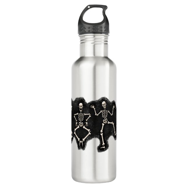 Funny Halloween Lover Dance with the Skeleton 710 Ml Water Bottle (Front)