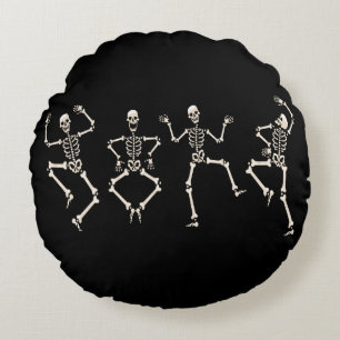 Funny Halloween Lover Dance with the Skeleton Round Cushion