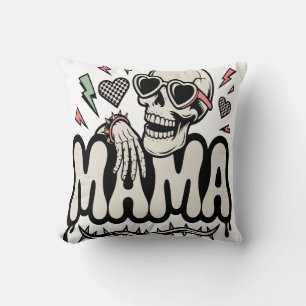 Funny Halloween Mama Cool Skull Cushion