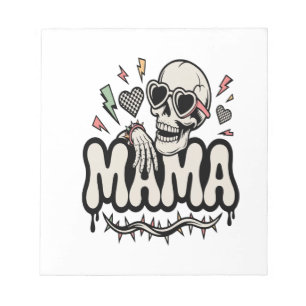 Funny Halloween Mama Cool Skull Notepad