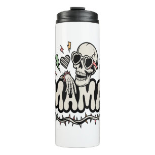 Funny Halloween Mama Cool Skull Thermal Tumbler