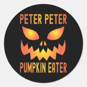 Funny Halloween Matching Costume Peter Pumpkin Eat Classic Round Sticker