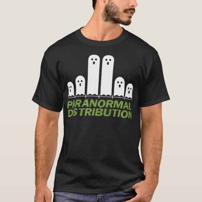 Funny Halloween Math Paranormal Distribution Ghost T-Shirt (Front)