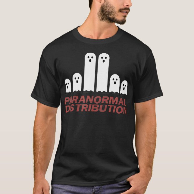 Funny Halloween Math Paranormal Distribution Ghost T-Shirt (Front)