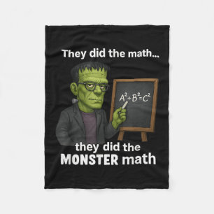 Funny Halloween Monster Math Pun, Teacher Humor  Fleece Blanket