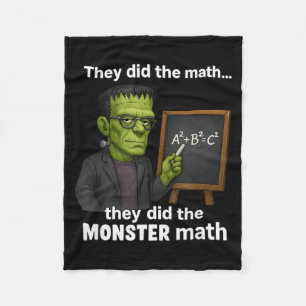 Funny Halloween Monster Math Pun Teacher Humour Fleece Blanket