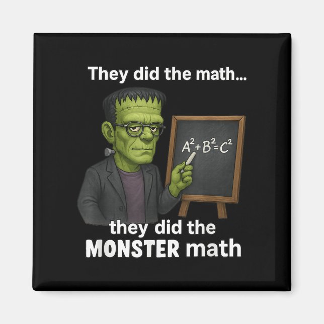 Funny Halloween Monster Math Pun, Teacher Humour  Magnet (Front)