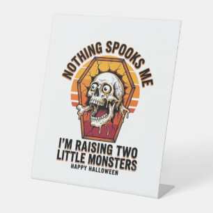 Funny Halloween Mum Shirt for Parents of Two Wild Pedestal Sign
