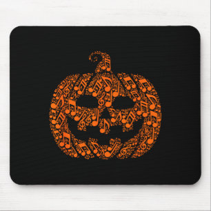 Funny Halloween Music Note Musician Jack O Lantern Mouse Pad