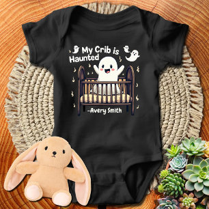 Funny Halloween My Crib is Haunted Baby Bodysuit