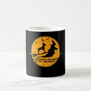 Funny Halloween My Doberman Pinscher Ís Co-pilot Coffee Mug