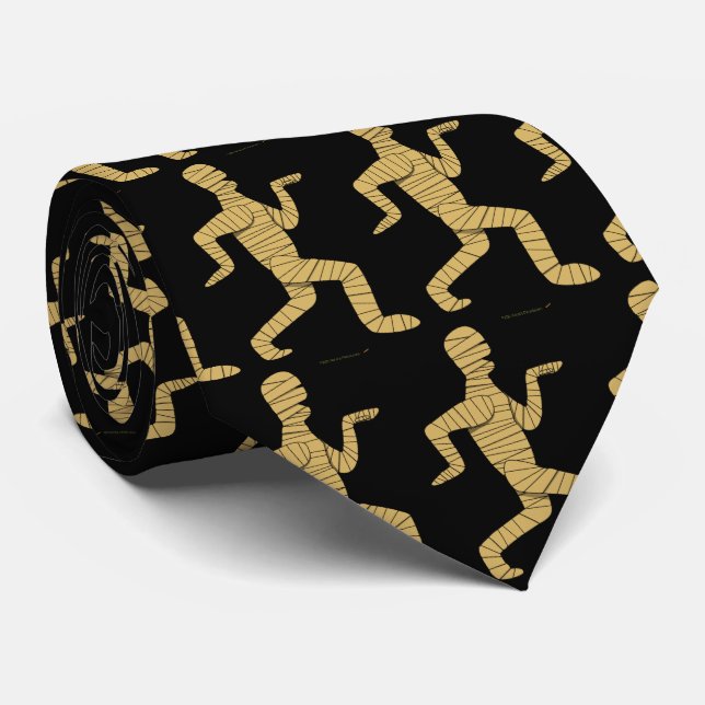 Funny Halloween Necktie Egyptian Mummy Pyramids (Rolled)