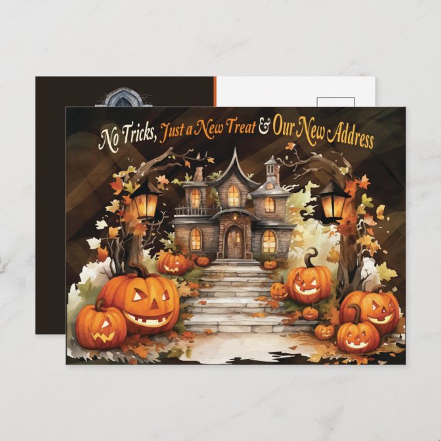 Funny Halloween New Address Moving Announcement (Front/Back)