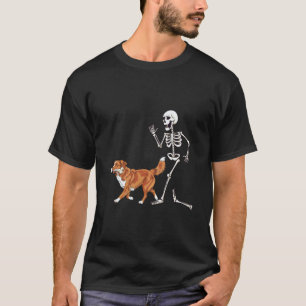 Funny Halloween Nova Scotia Retriever and Skeleton T-Shirt