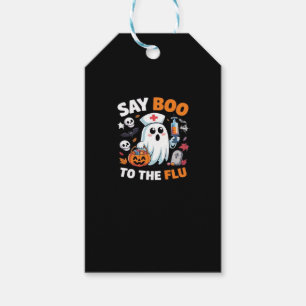 Funny Halloween Nurse Ghost T-Shirt � �Say Boo to Gift Tags