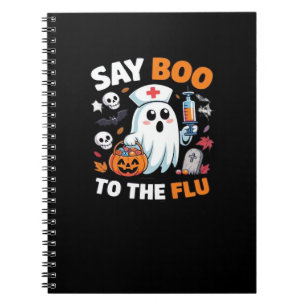 Funny Halloween Nurse Ghost T-Shirt – “Say Boo to Notebook