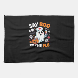 Funny Halloween Nurse Ghost T-Shirt � �Say Boo to Tea Towel