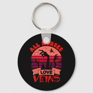 Funny Halloween Nurse Shirt Nurses Love Veins Key Ring