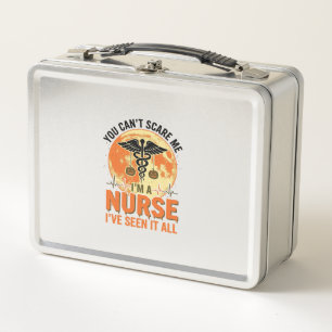 Funny Halloween Nurse Vintage Medical Design_1 Metal Lunch Box