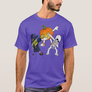 Funny Halloween O Lantern Witch Skeleton Dabbing T-Shirt