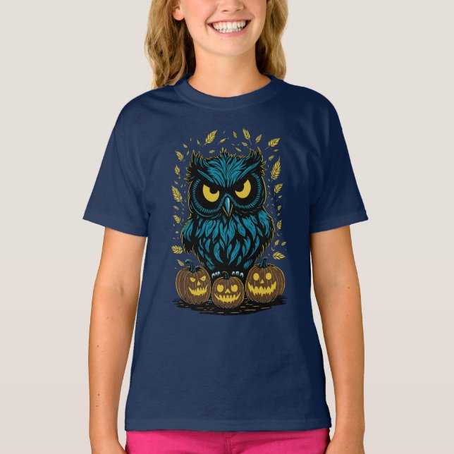Funny Halloween Owl T-Shirt (Front)