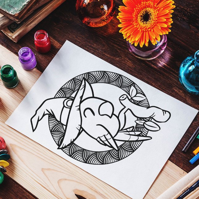 Funny Halloween Parrot Colouring Page Poster (Creator Uploaded)
