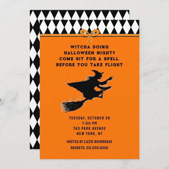 Funny Halloween Party Invitation (Front/Back)