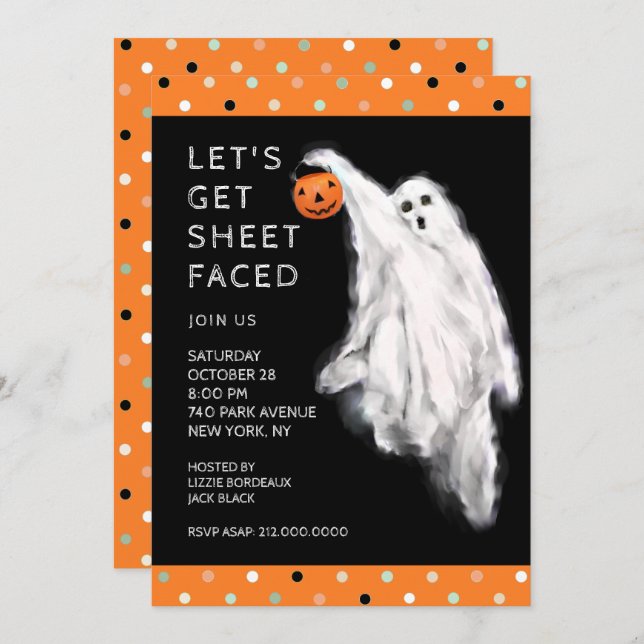 Funny Halloween Party Invitation (Front/Back)