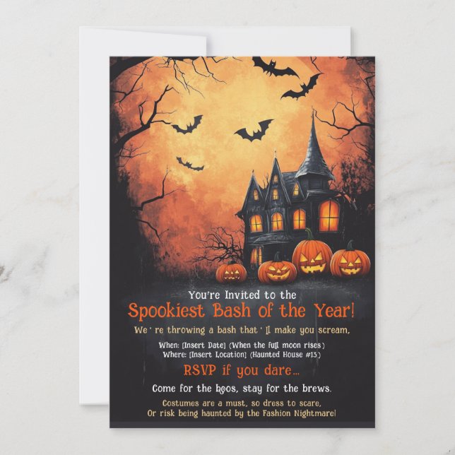 FUNNY Halloween Party Invitation (Front)