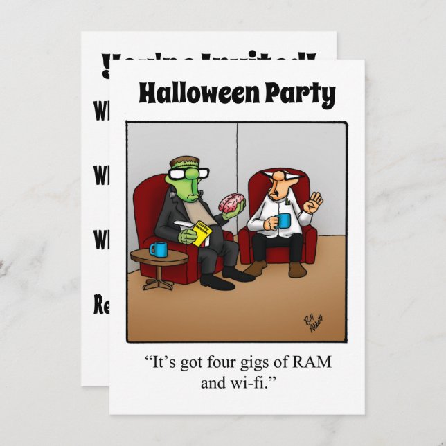 Funny Halloween Party Invitation (Front/Back)