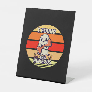 Funny Halloween Party Pedestal Sign