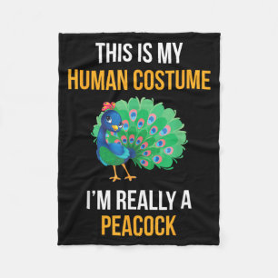 Funny Halloween Peacock Costume Shirt for Kids Fleece Blanket