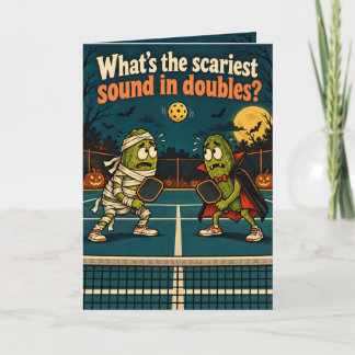 Funny Halloween Pickleball Doubles Card