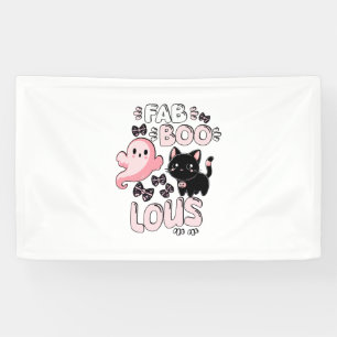 Funny Halloween Pink Ghost Spooktacular Cat Fab BO Banner