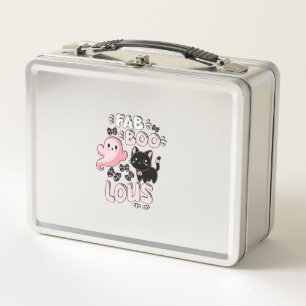 Funny Halloween Pink Ghost Spooktacular Cat Fab BO Metal Lunch Box