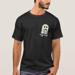Funny Halloween Pocket Ghost Drink Coffee Costume T-Shirt