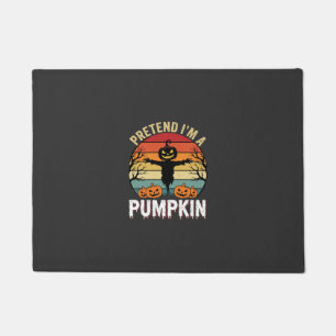 Funny Halloween Pretend Im a Pumpkin Retro Design Doormat