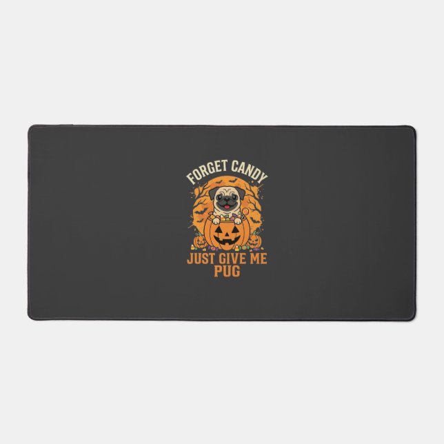 Funny Halloween Pug Candy Design_1 Desk Mat (Front)