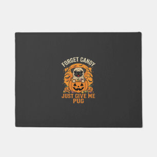 Funny Halloween Pug Candy Design_1 Doormat