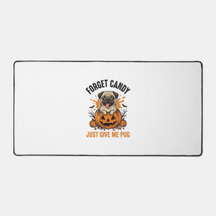 Funny Halloween Pug Forget Candy Shirt Design_1 Desk Mat