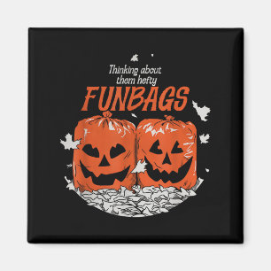 Funny halloween pumpkin bags hefty funbags humour magnet