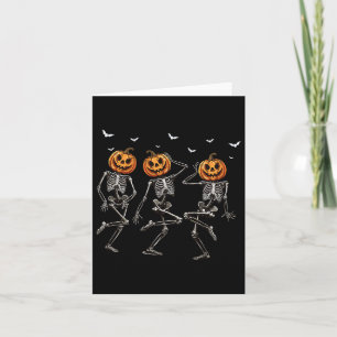 Funny Halloween Pumpkin Dancing Skeleton Costume W Card