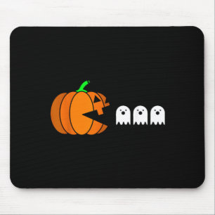 Funny Halloween Pumpkin Eating Ghost Gamer Men Mouse Pad
