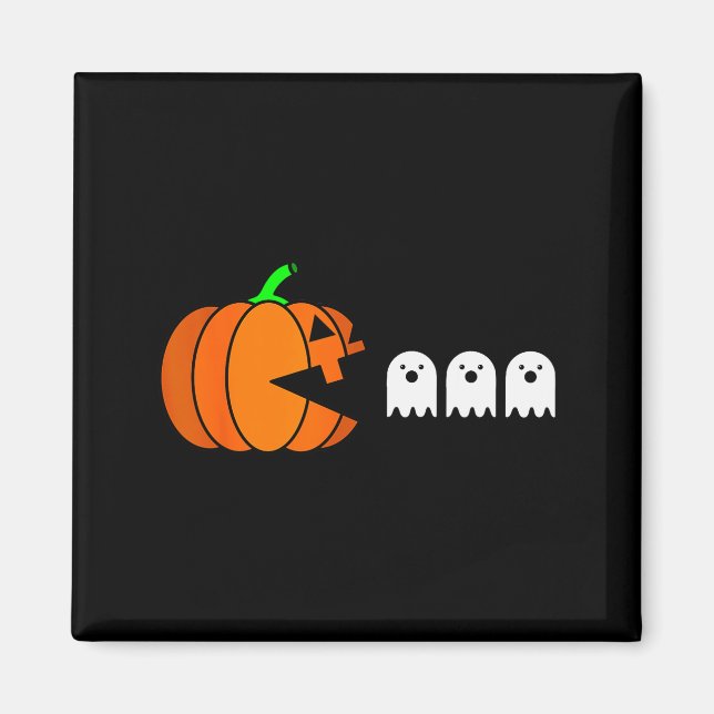 Funny Halloween Pumpkin Eating Ghost, Gamer Men Wo Magnet (Front)